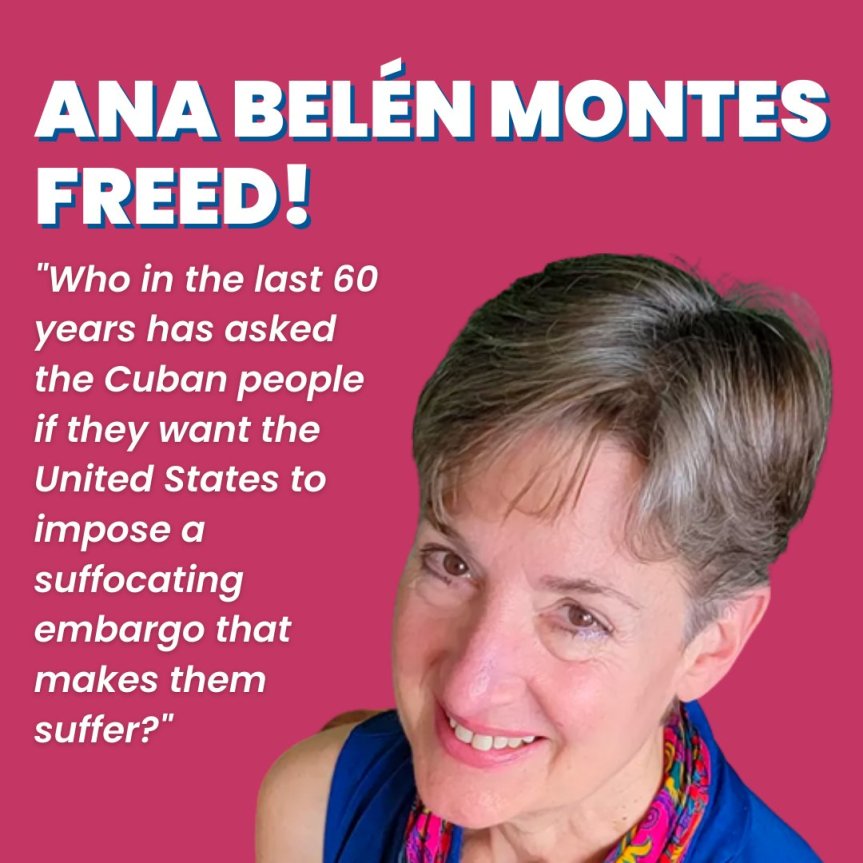 How you can help released Political Prisoner Ana Belen Montes